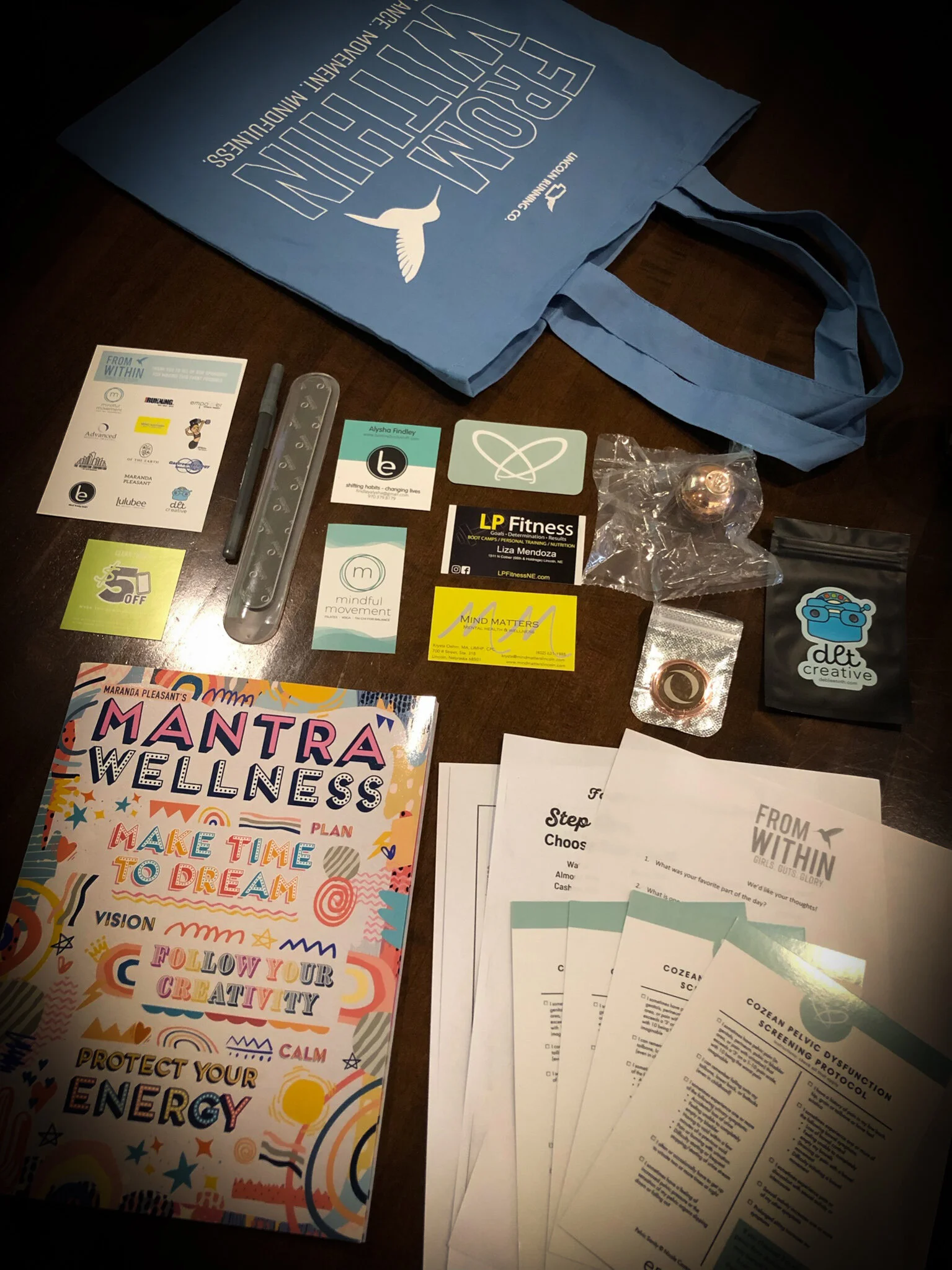 Photo of the event swag