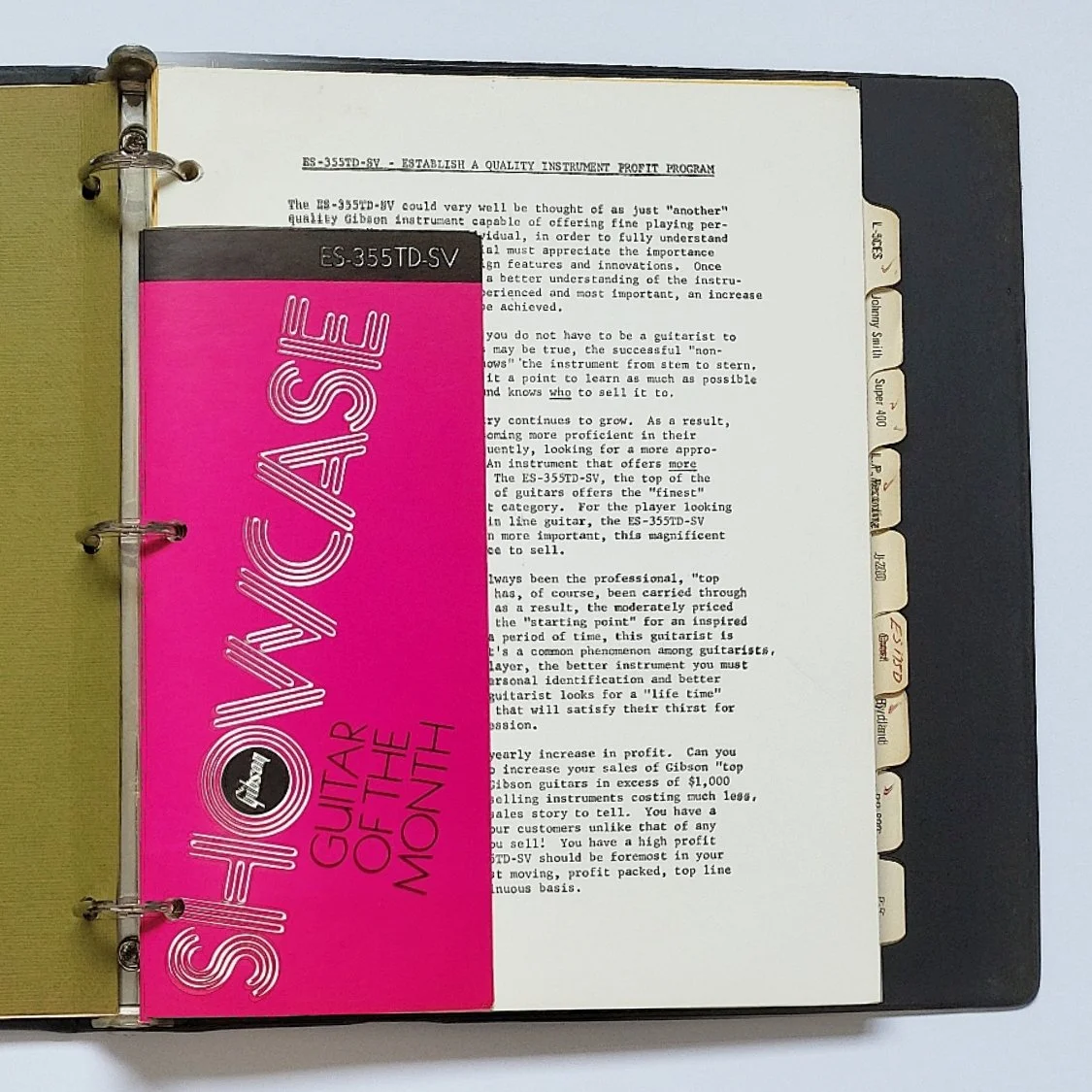 Gibson Dealer Binder from the mid 80`s — Blue Powder Magazines