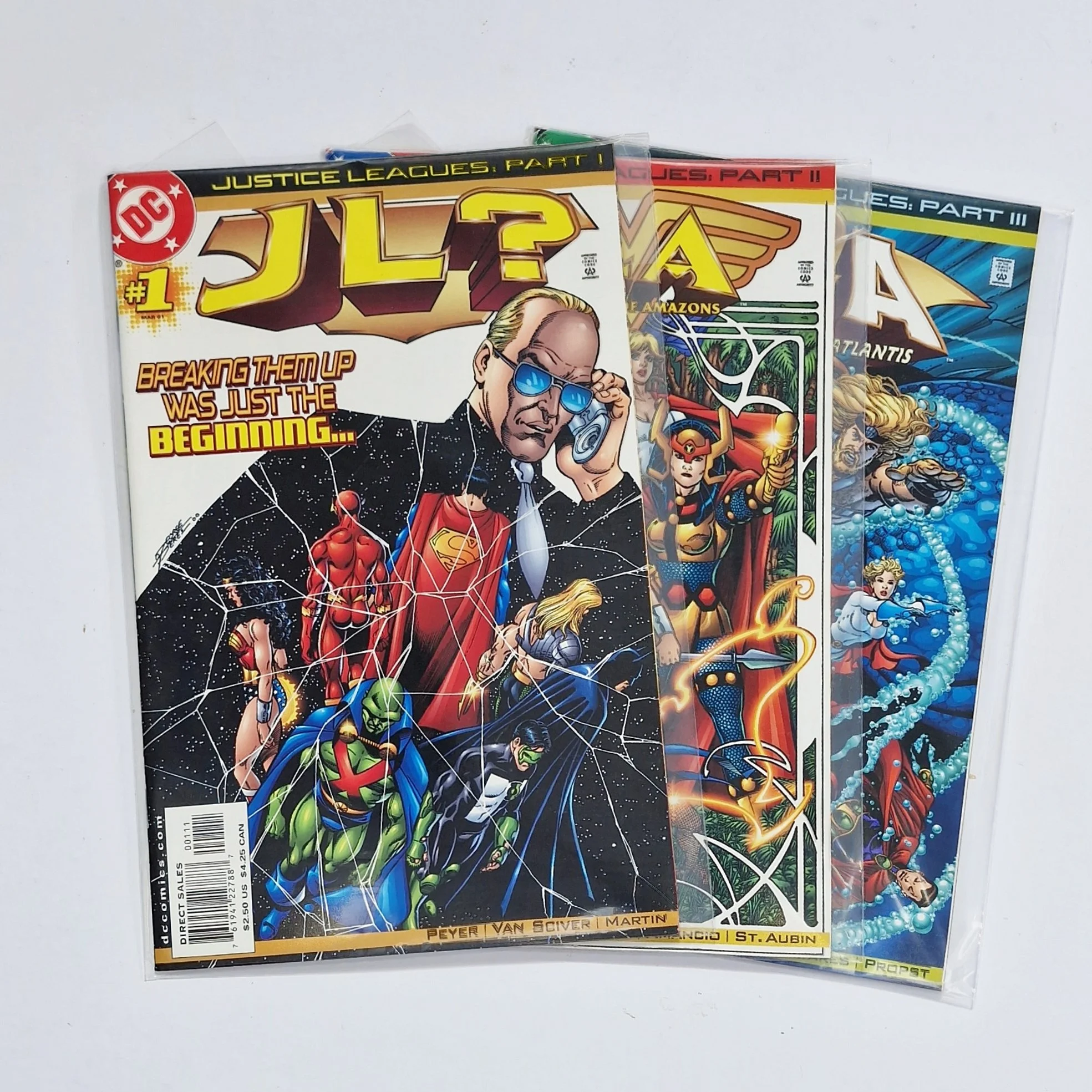 JLA (3 issues) -  No. 1 -Parts 1,2 &3    2001
