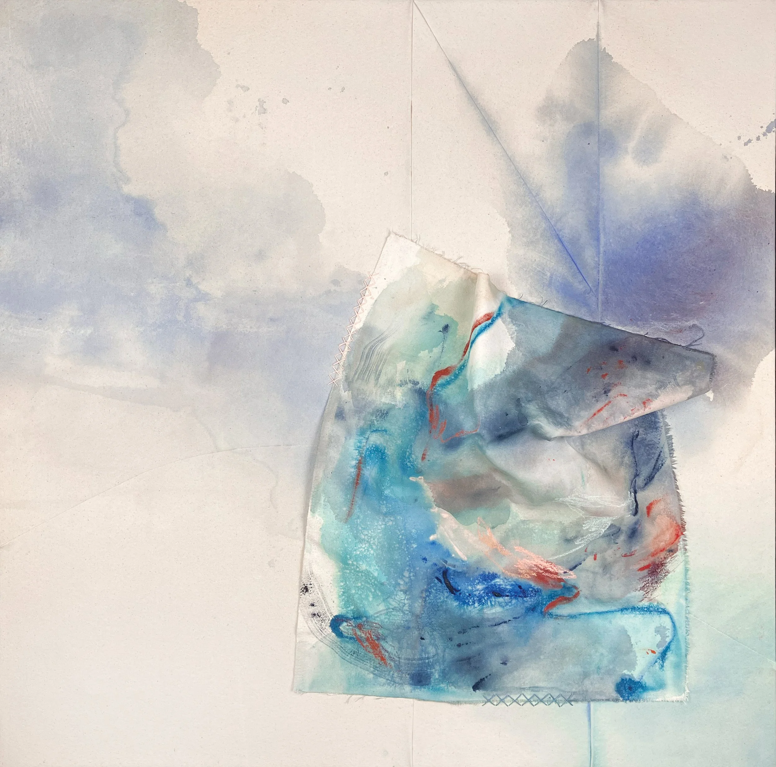 It's a Cover  |  Acrylic and oil pastel on unprimed canvas  |  Unframed with finished sides  |  36x36 in frame  |  $1425 + tax &  shipping  |  Email for inquiries