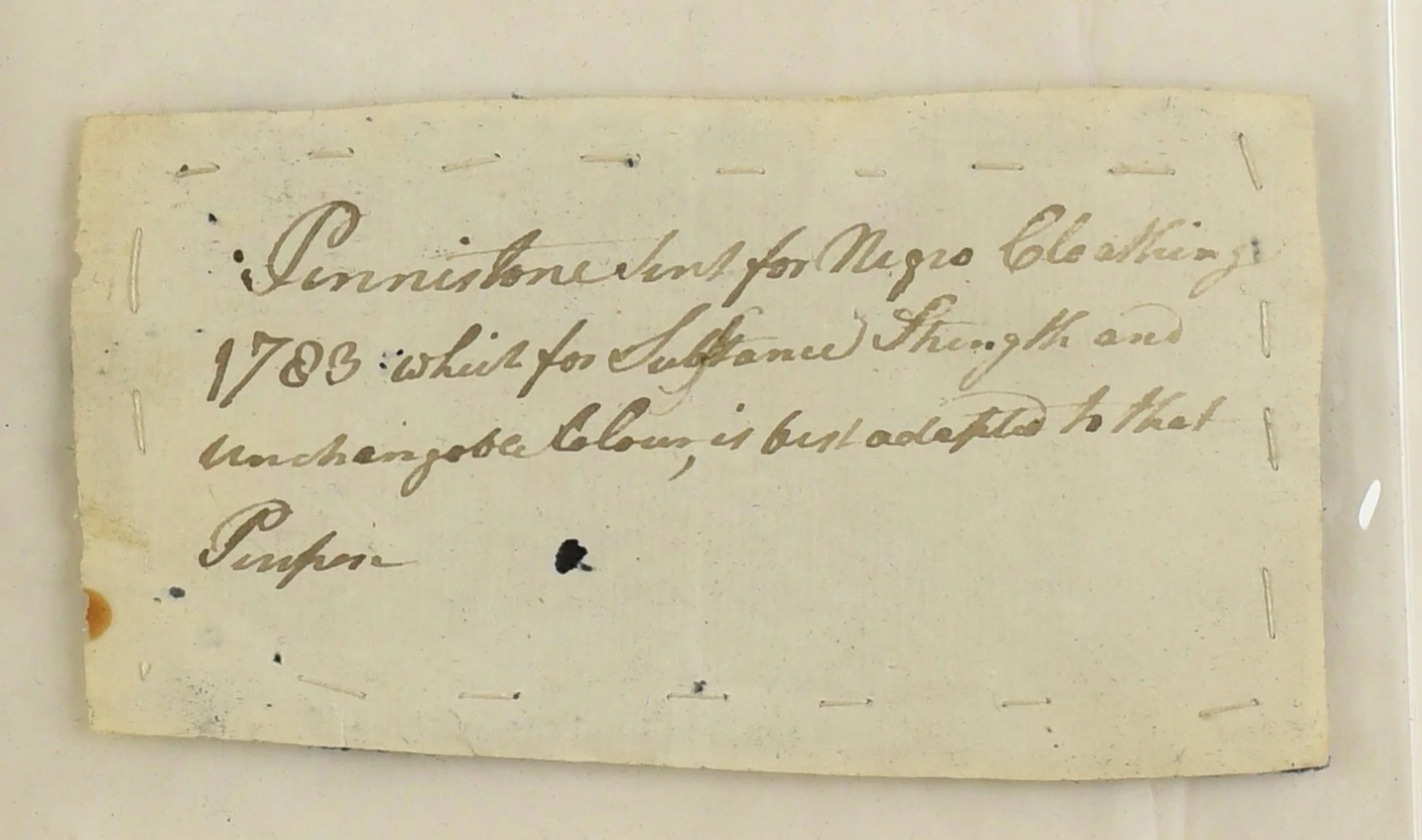 Letter from Thomas Hazard of Peace Dale, Rhode Island as he is selling Negro Cloth to the Louisiana plantations