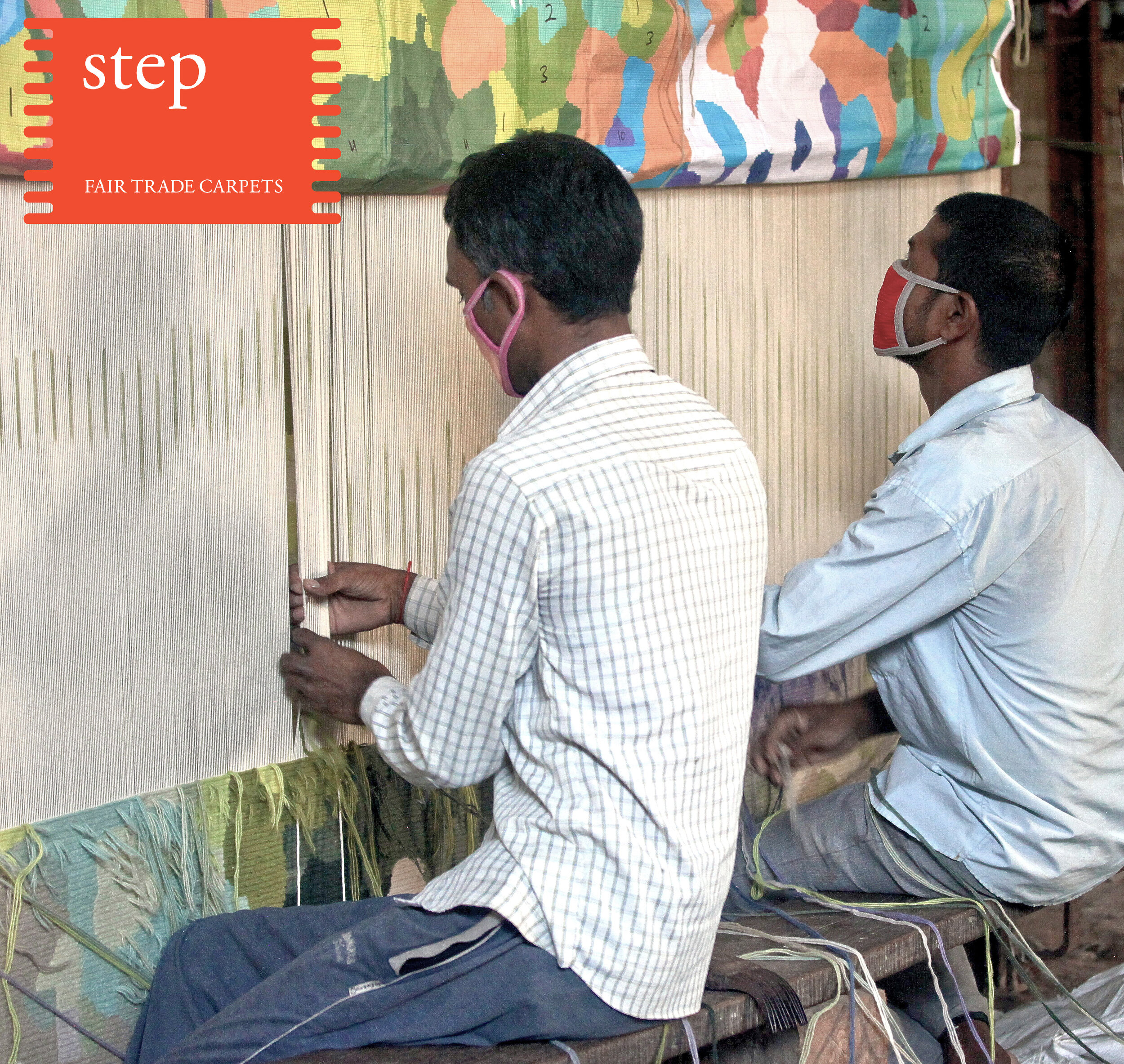 Artisans handknot the Hampton rug at a mill overseen by Label STEP.
