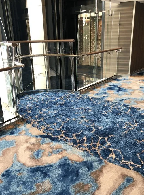 Custom rug design in a cruise ship