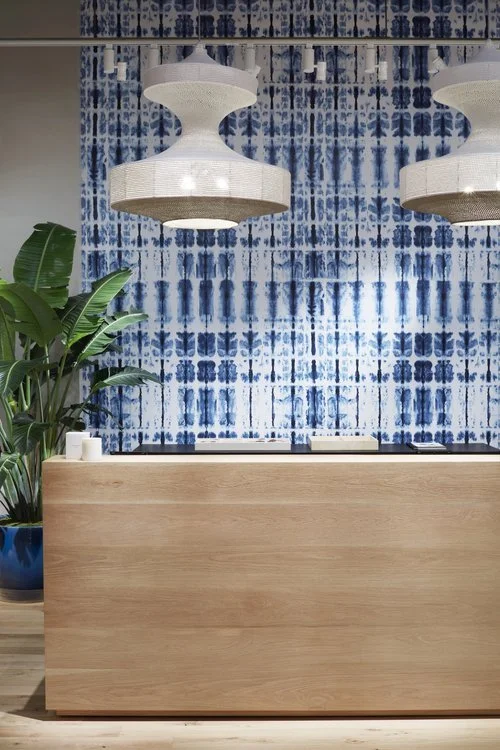 Custom wallcovering design at a reception
