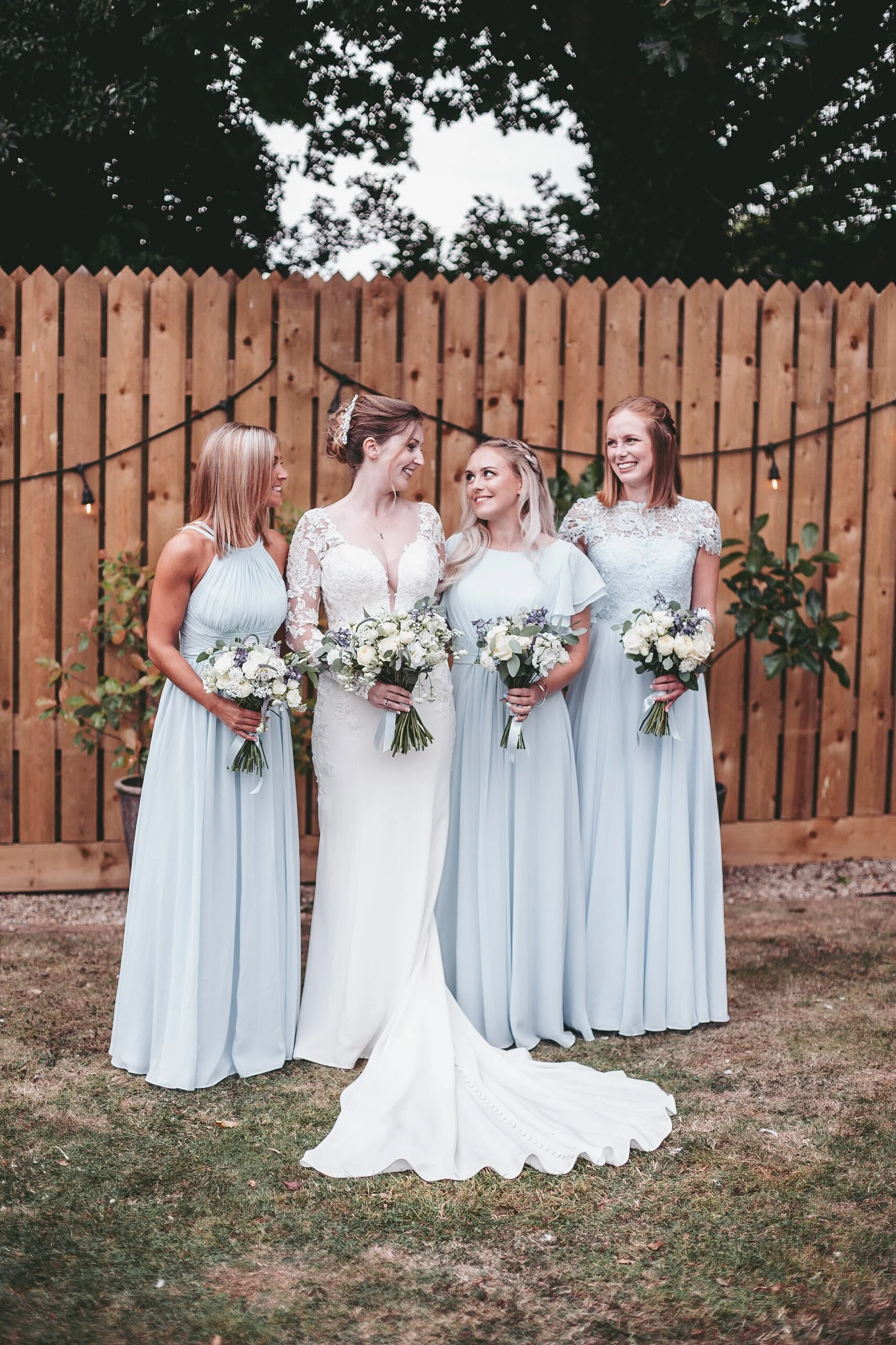 Bridal party portraits at Dodford Manor wedding venue, Oxfordshire