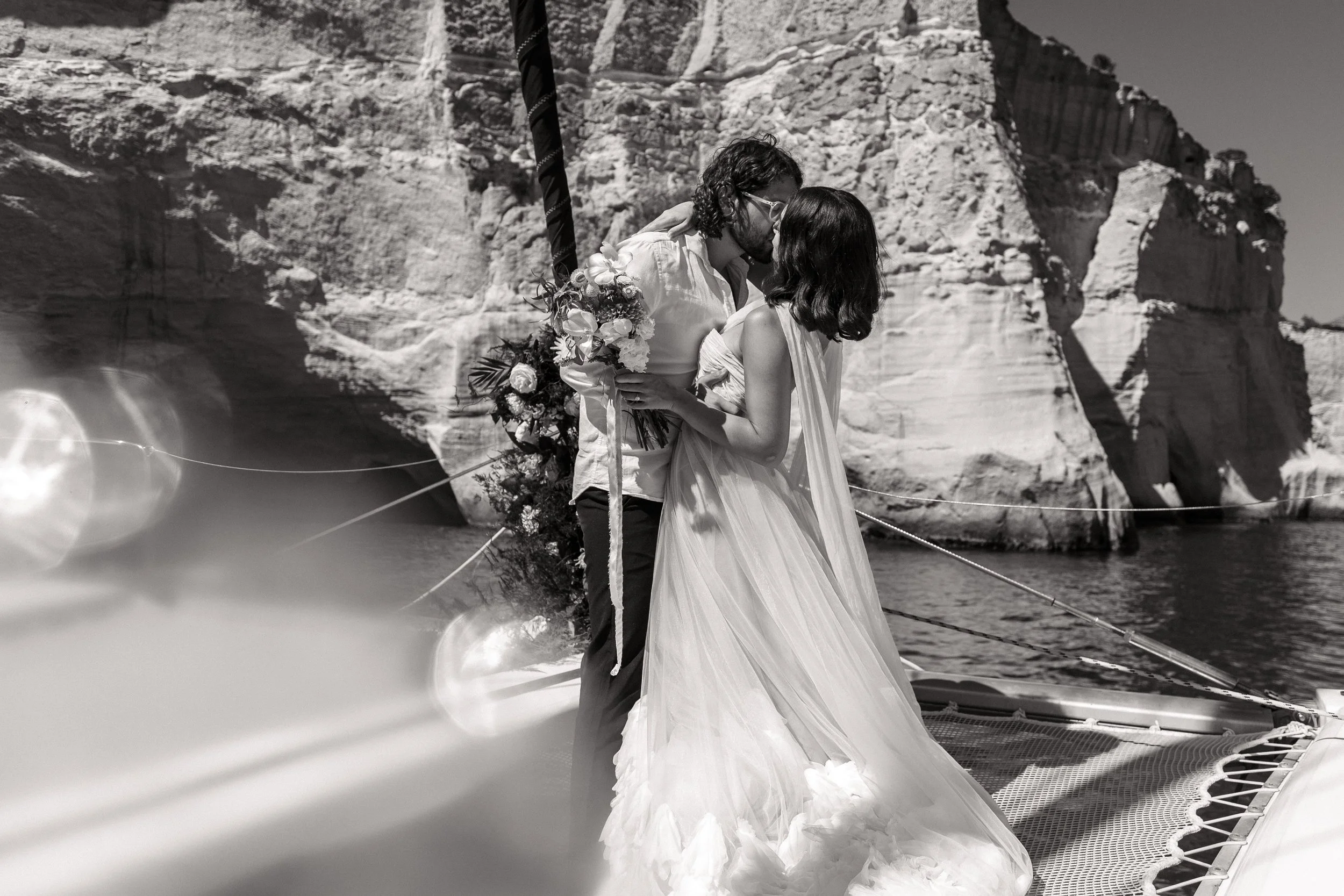 Adventure sailing elopement on the island of Milos in Greece