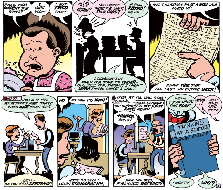 screenshot excerpt of "Henry Hazlitt in One Lesson" by Peter Bagge
