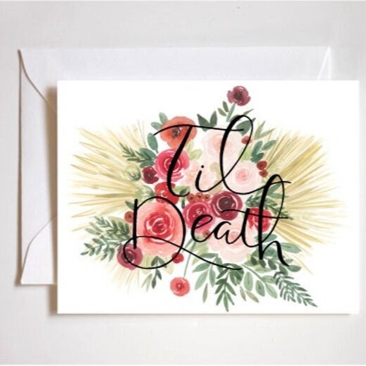Til death do us part card, wedding card, anniversary card