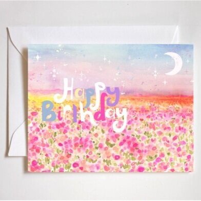 Happy Birthday Flower Field Card
