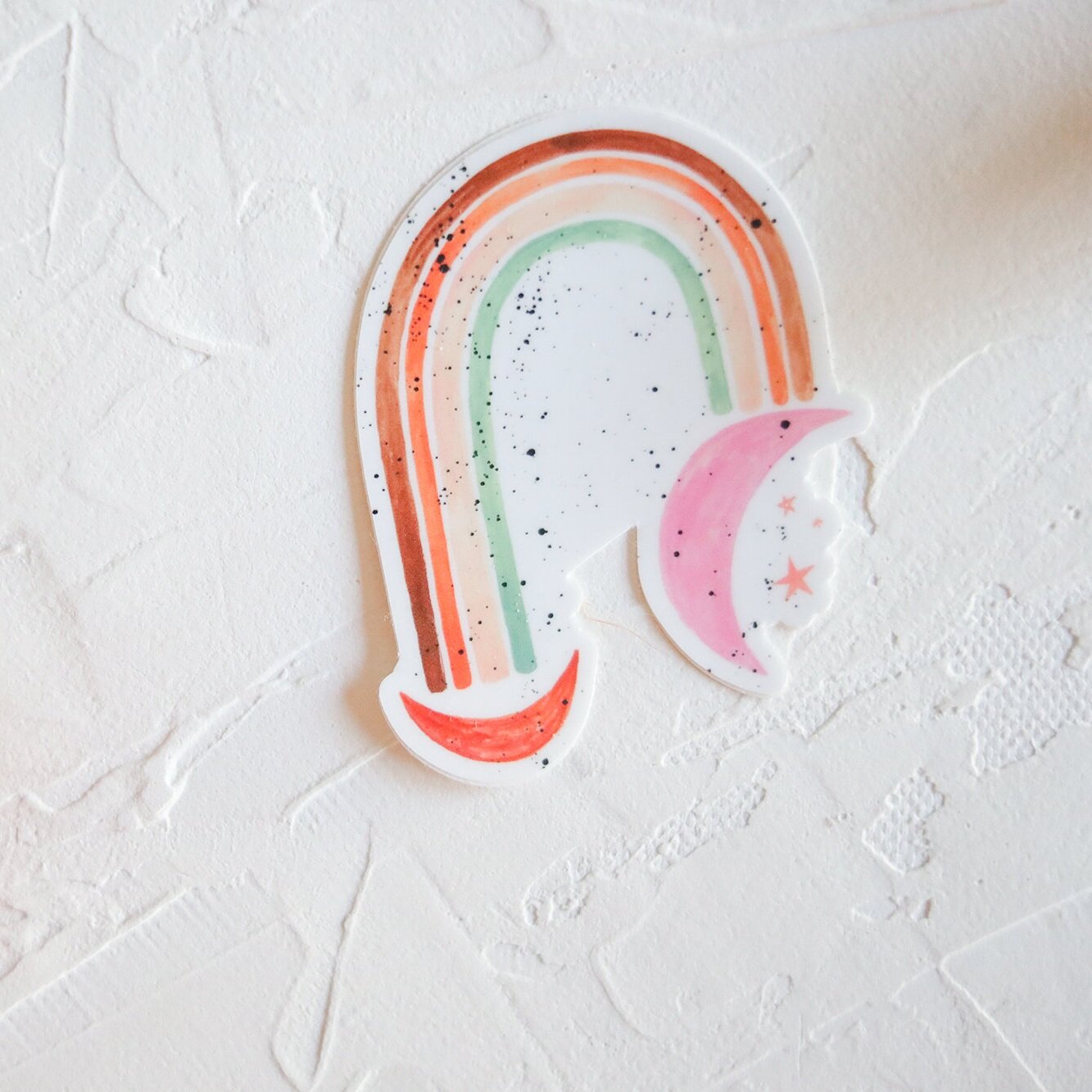 Rainbow Moon Vinyl Sticker, rainbow sticker, moon sticker