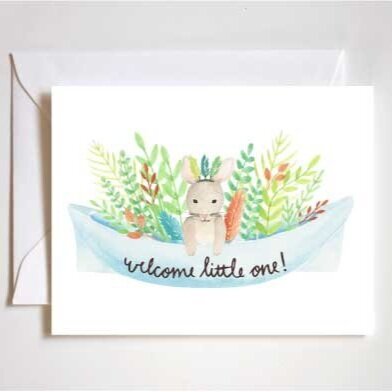 Welcome Little One Card, Baby Card