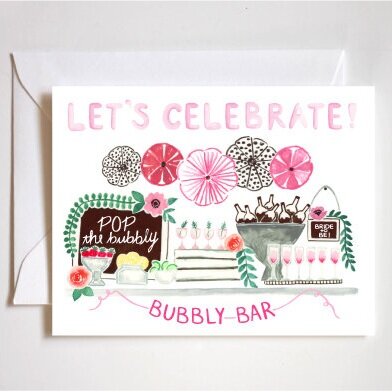 Let's Celebrate Bubbly Bar Card, engagement card, wedding card