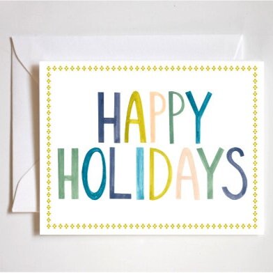 happy holidays card, christmas card, holiday greeting card, retro holiday card, retro christmas card