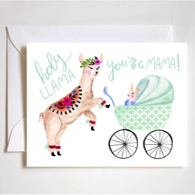 holy llama you're a mama! card