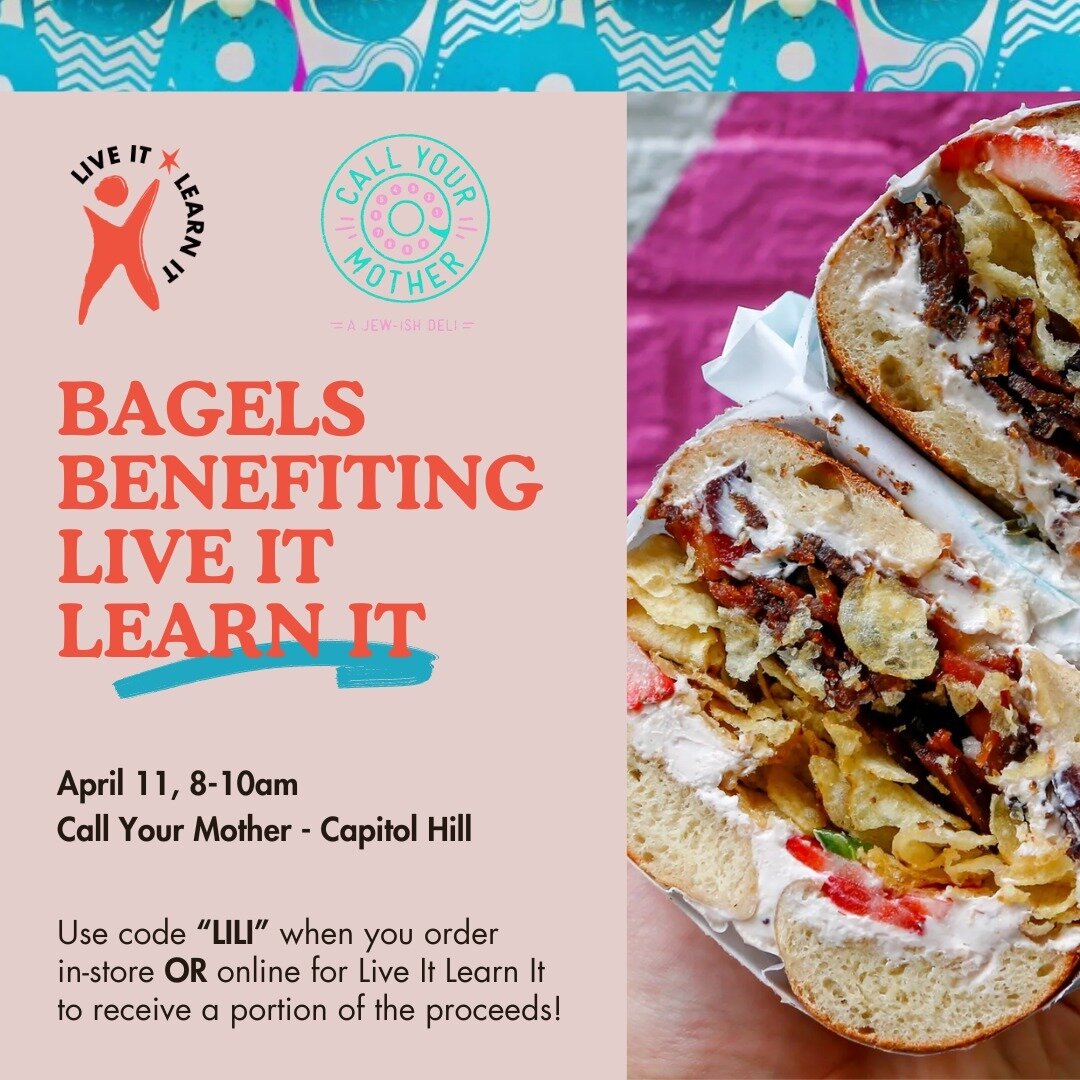 Attention Capitol Hill neighbors! 

Save the date for April 11 (8-10am) and swing by everyone's favorite spot, @callyourmotherdeli in Capitol Hill to benefit @liveitlearnitdc. Need a coffee for your commute? Want a delish breakfast sandwich for your 