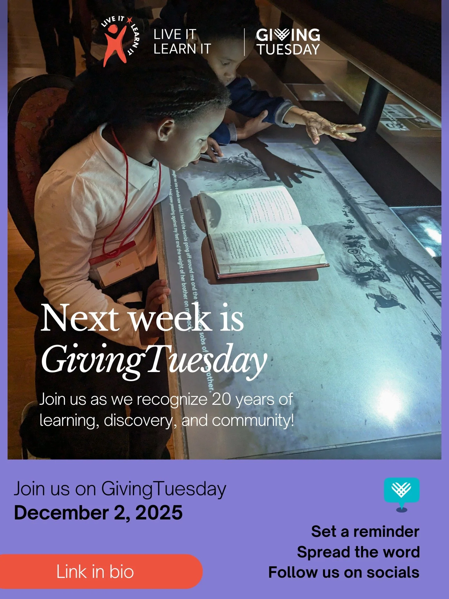 🍂 Happy Thanksgiving from all of us at LILI!

As we celebrate this season of gratitude, we&rsquo;re gearing up for Giving Tuesday next week &mdash; a day to support DC teachers and students with hands-on, experiential learning.

For 20 years, LILI h