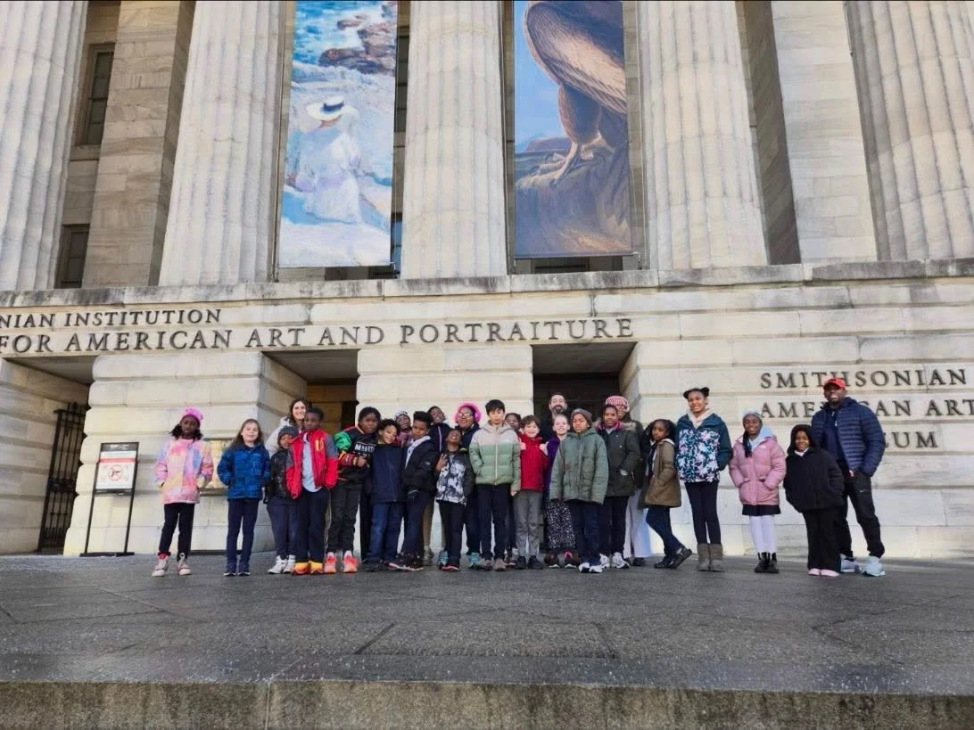 Day 1 at the National Portrait Gallery with Payne Elementary. Students slowed down to read presidential portraits as texts, noticing how artists use visual clues to tell stories about identity, power, and history. Writers choose words. Artists choose
