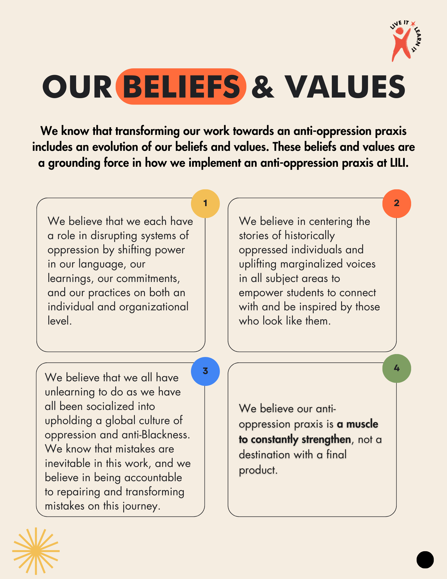Anti-Oppression Values — Live It Learn It