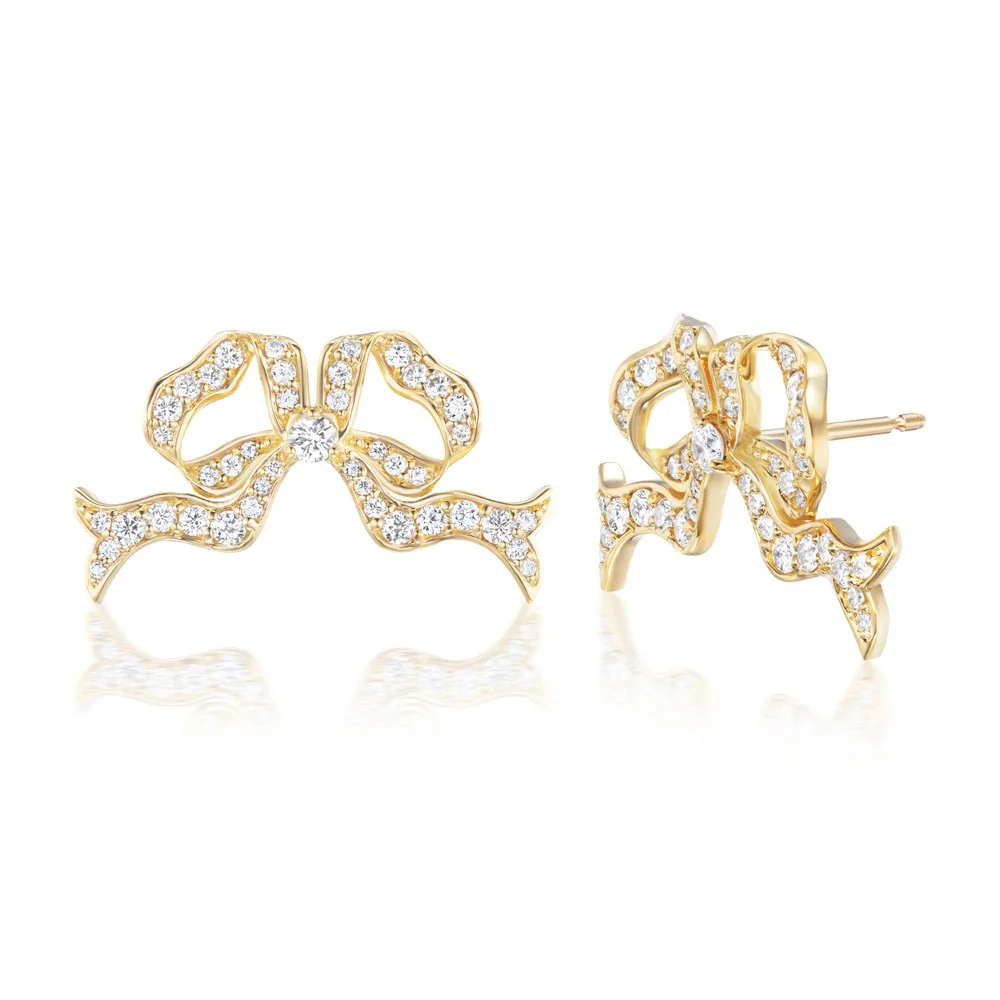 Pave Bow Stud Earrings