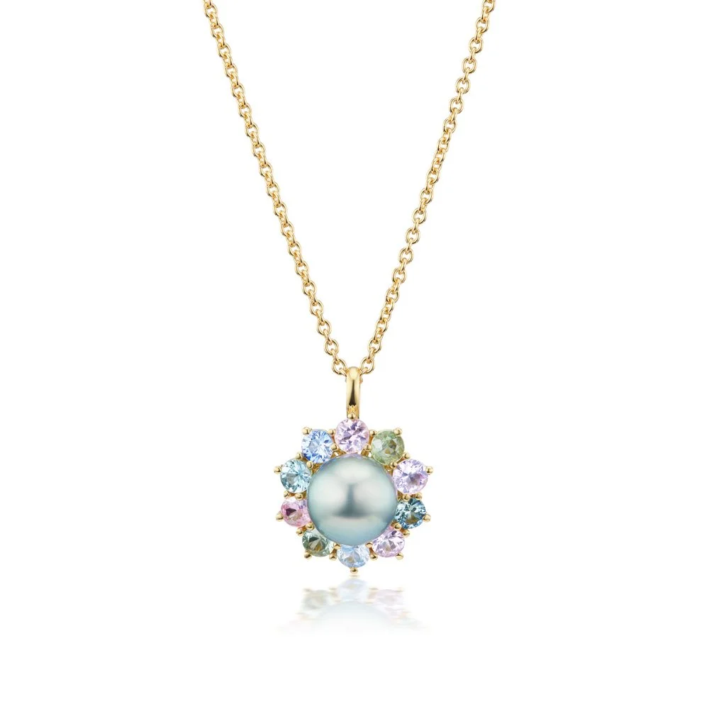 One-of-a-Kind Blue Floral Pendant