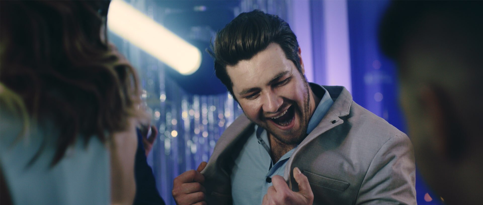 Young man partying