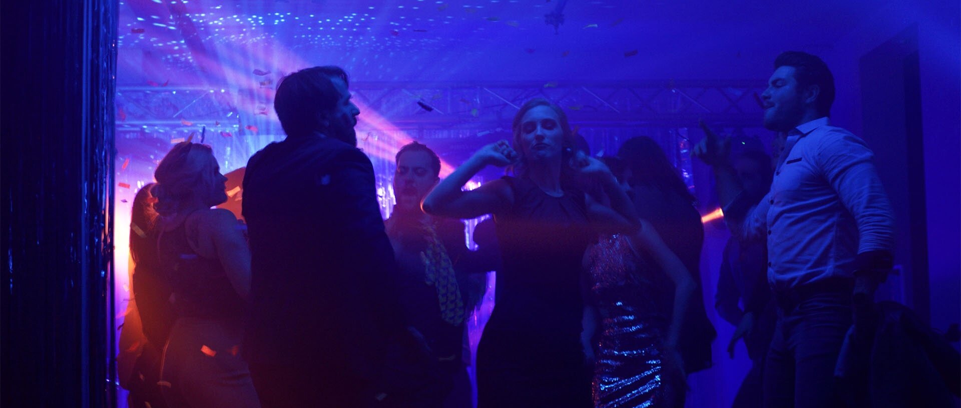 Boss partying with staff