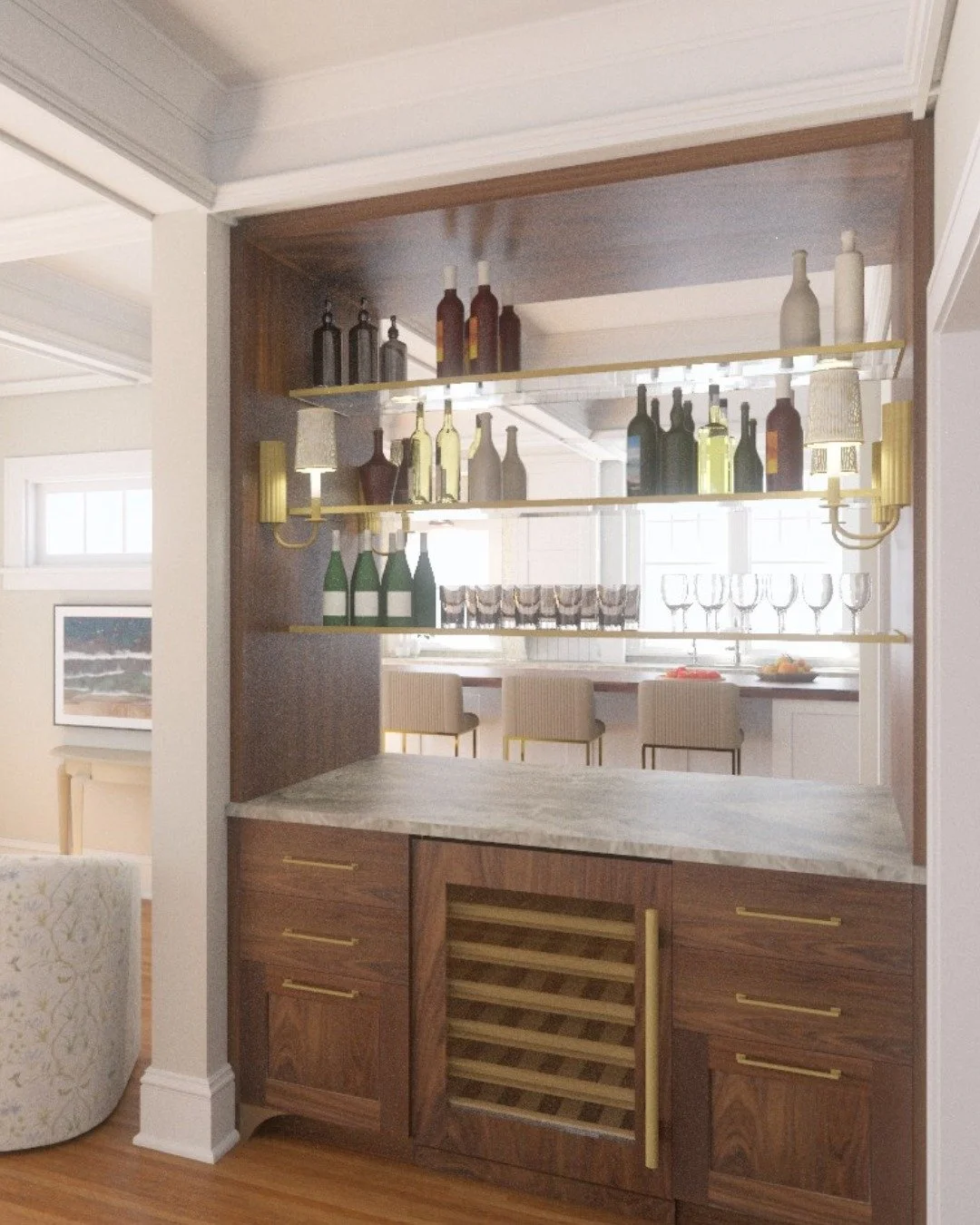 A week of Sneak Peeks 👀 Day #4⁣
⁣
A few more KRD renderings of an upcoming kitchen. We cannot wait to share more details with you soon! ⁣
⁣
First impressions?