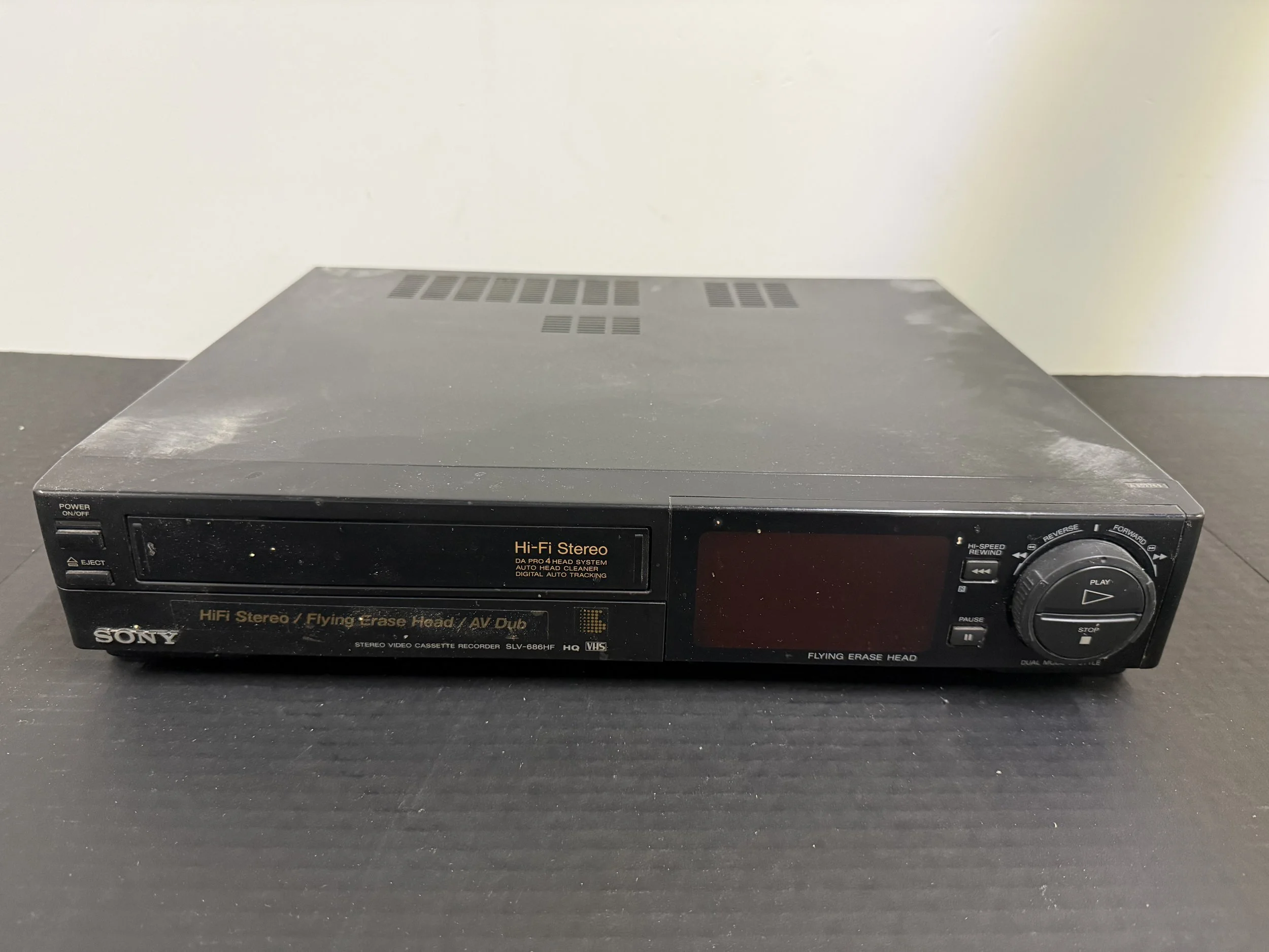 155.  Sony Video cassette recorder, model no. SLV-686HF, not tested, as is smoking environment