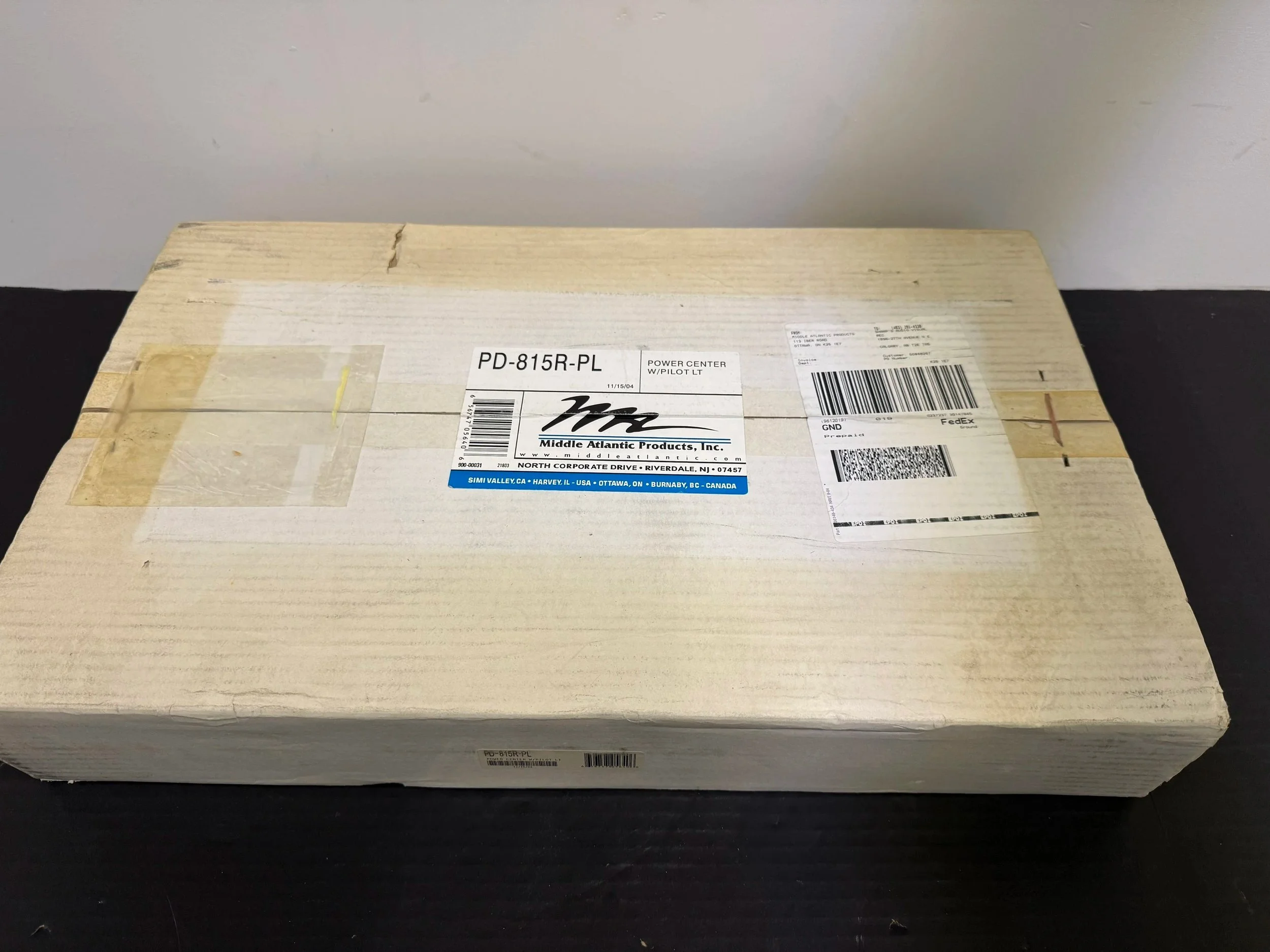 211.  Middle Atlantic Products, power center with pilot light, PD-815R-PL, not tested, as is smoking environment