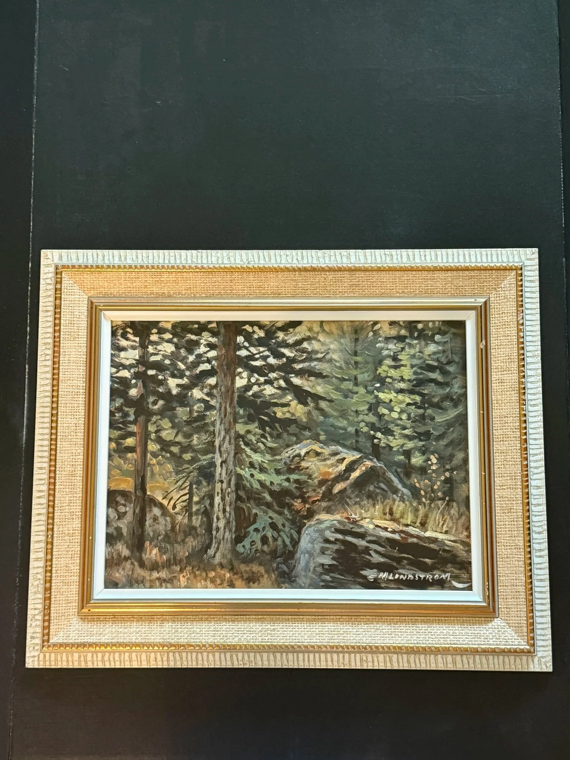 156.  Matt Lindstrom, Base of Mt. Rundle, Banff, oil on board, 12x16"