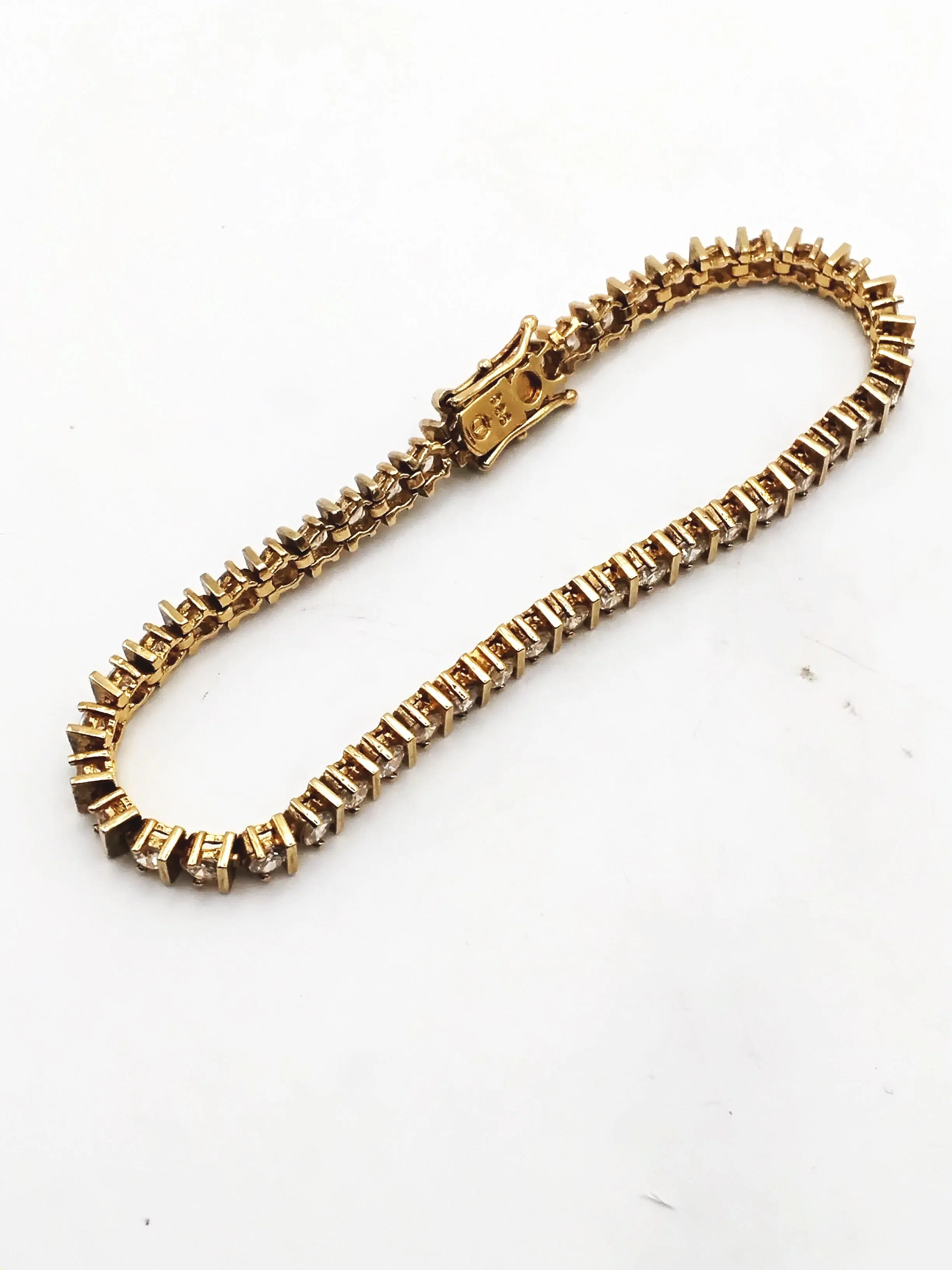 649.  Sterling silver gold plated tennis bracelet 11.15 gm 7''