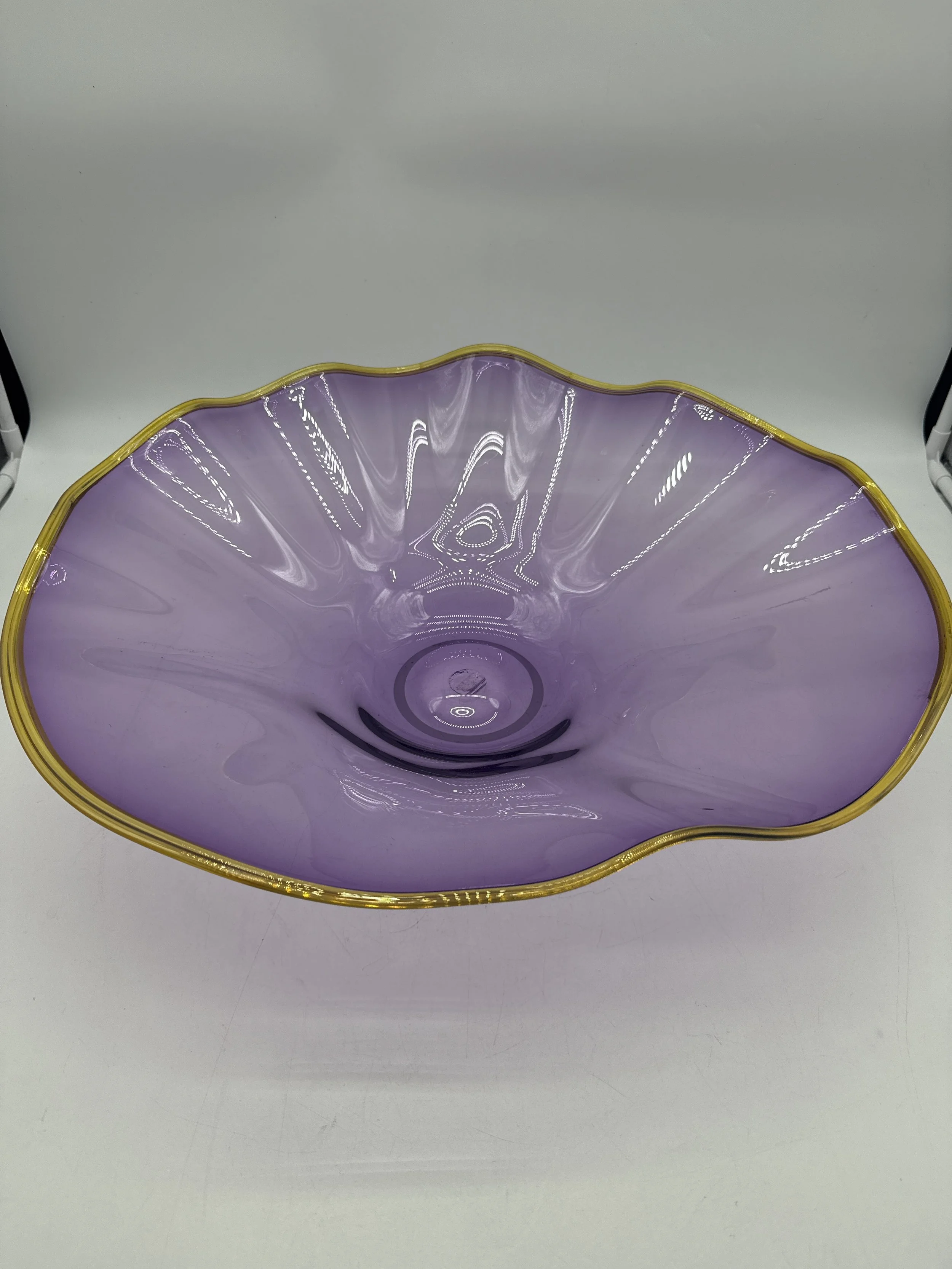 693.  BavinGlassworks signed large bowl.18.75"x6"