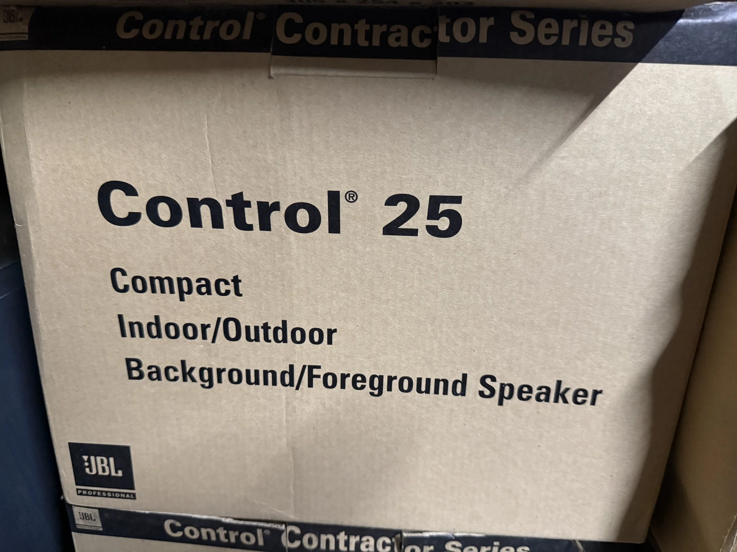 239.  JBL Control 25 compact indoor/outdoor monitor speakers, new in box per speaker, not tested.  There are 5 of these for sale, each sold seperately.