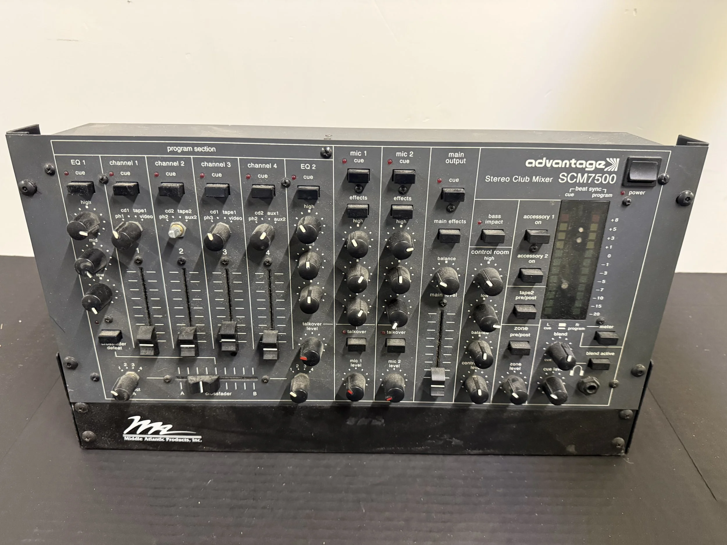 150.  Middle Atlantic Products Advantage SCM7500 stereo club mixer, not tested, as is smoking environment