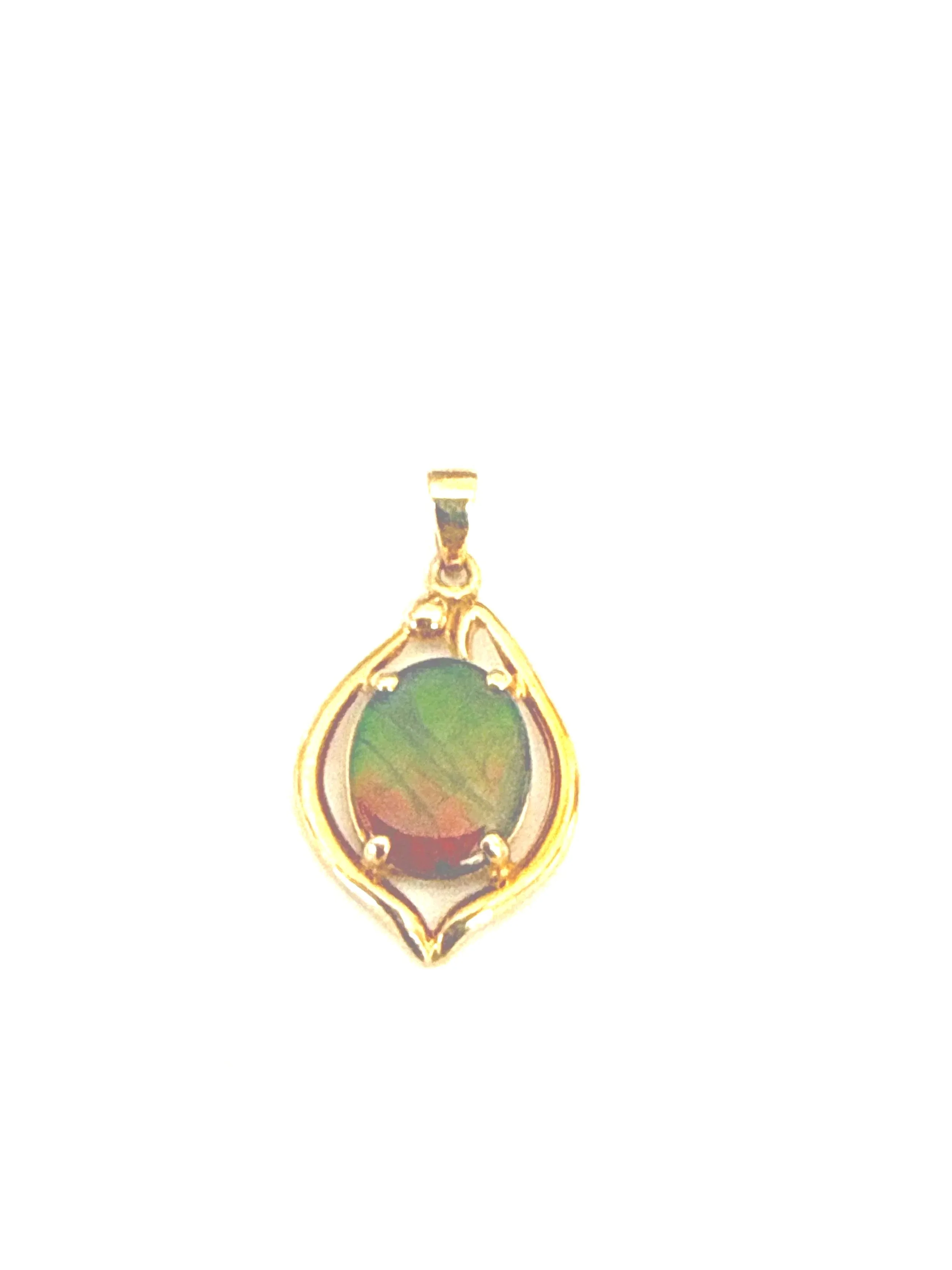 265.  14K Ammolite Triplet pendant, 2.3 grams, verbal appraisal $675