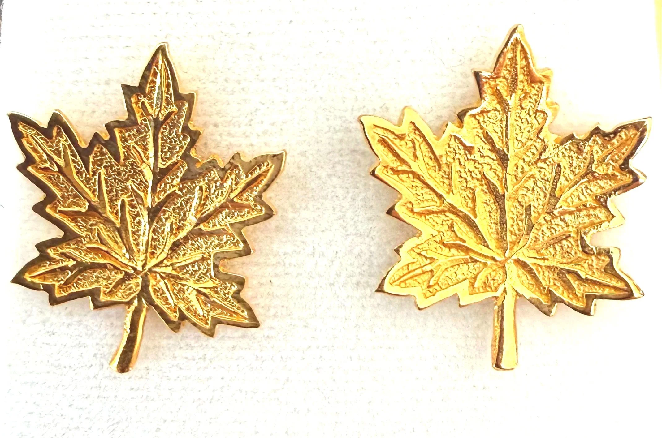 244.  18K gold Maple Leaf pierced earrings, 2.0 grams