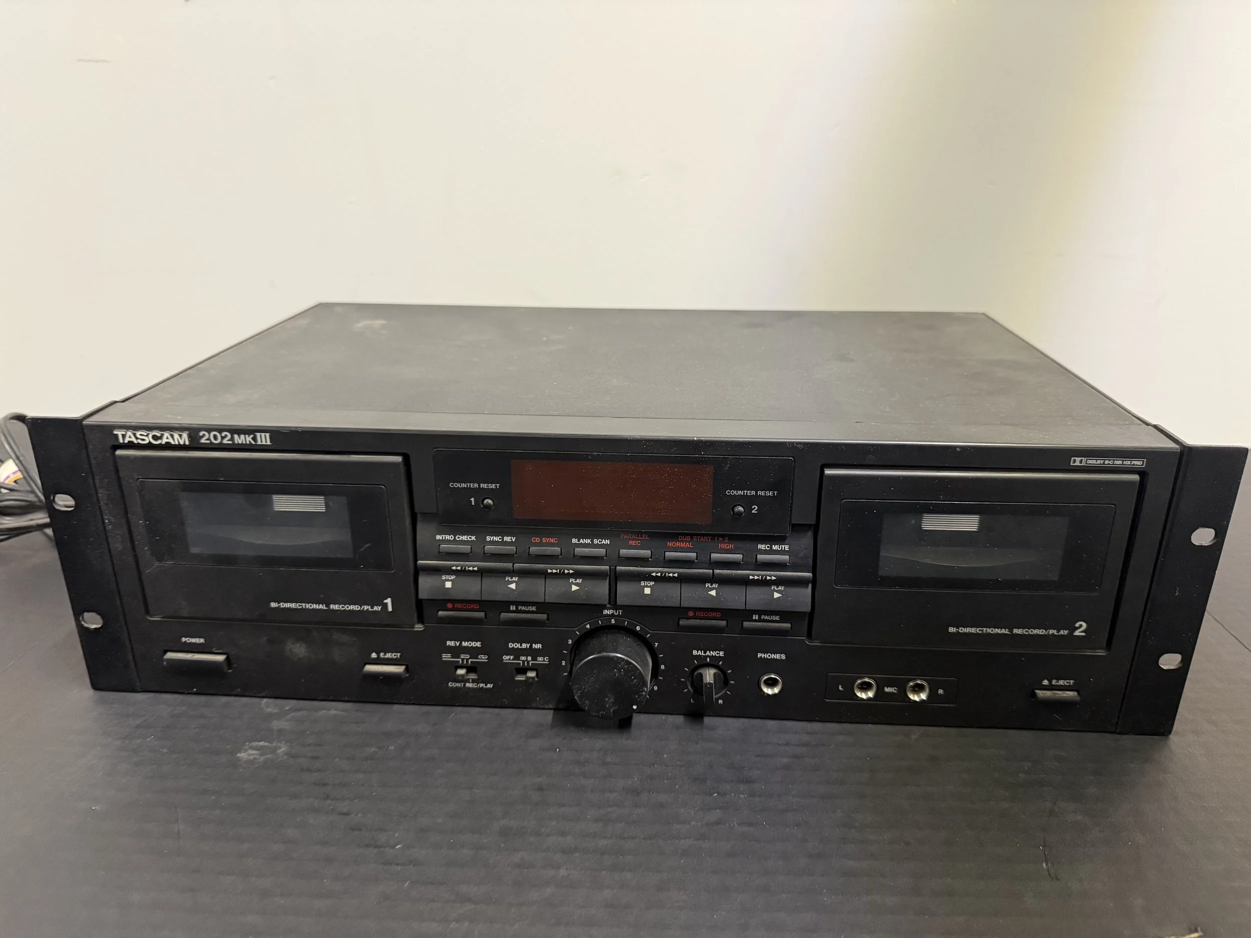 171.  Tascam 202 MKIII dual cassette deck, not tested, as is smoking environment