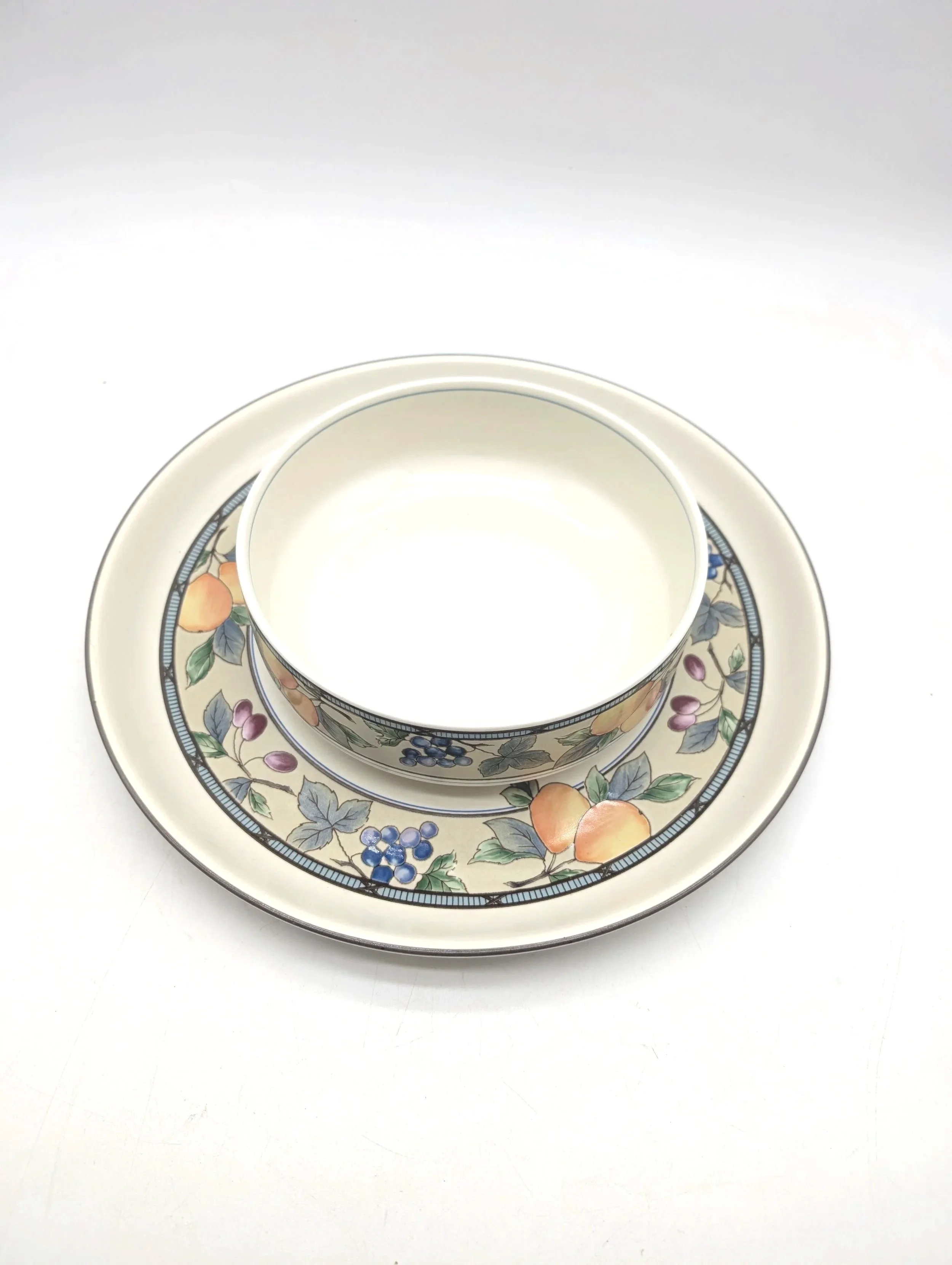 567.  Mikasa Harvest large rimmed platter 14.5''x1.5'' serving bowl 8.5''x3'' like new