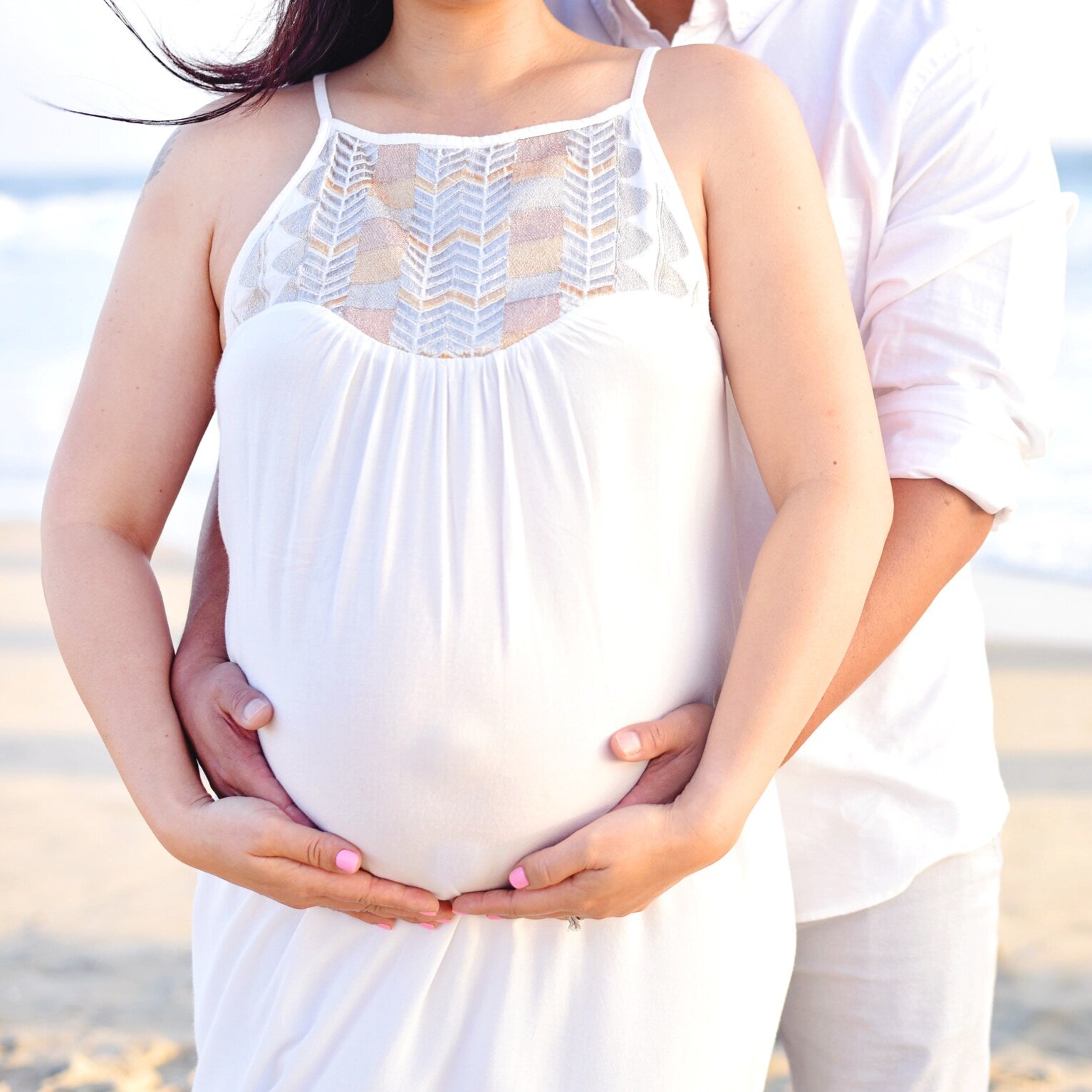 Maternity Portrait with Couple in Huntington Beach