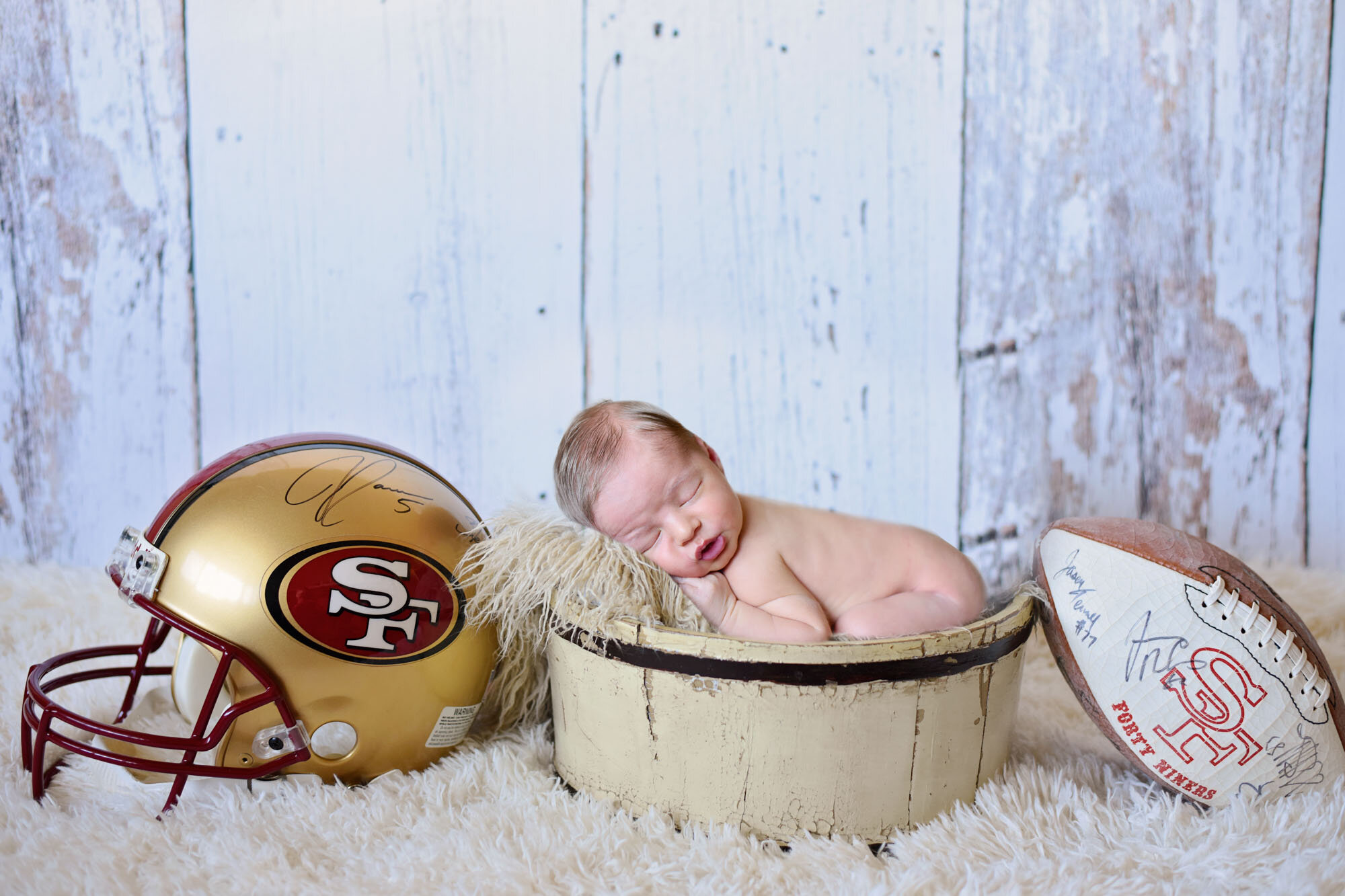 Newborn Photography with 49ers Apparel