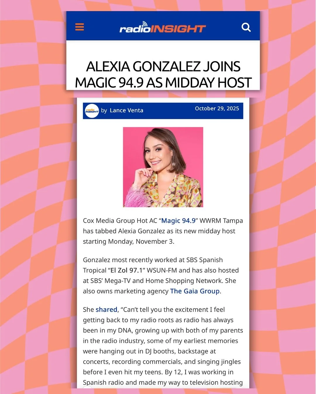 So grateful for this next chapter as your new midday host on @magic949 🎙️
Huge thank-you to @radioinsightcom and @barrettmedia_ for sharing the news — your support means the world! 💖
Can’t wait to spend middays with you, play your fav