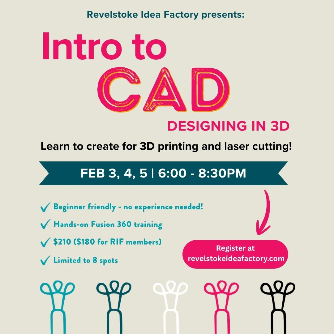 Have an idea you want to bring to life? Our Intro to CAD course will teach you the fundamentals of 3D design using Fusion 360 in a hands-on, beginner friendly environment. No experience required! 
👉 Link in bio to register!