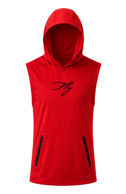 Sleeveless Hoodie Tee RED front view HOOD UP.png