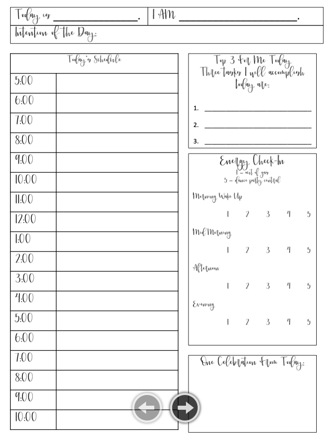 Sample Planner Page