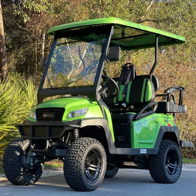 L4LB41L lime lifted electric golf cart