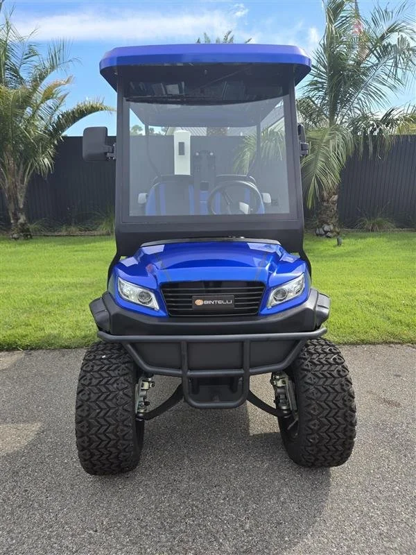 Used Lithium Lifted 4 Seat Golf Cart, Hydro Blue - Always Beach Better