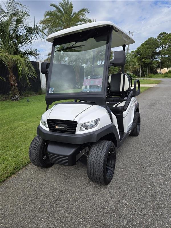 4WB26L white 4 seat lithium electric street legal golf cart LSV in Miramar Beach Florida