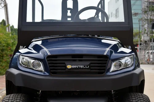 Navy Bintelli Beyond golf cart, side view