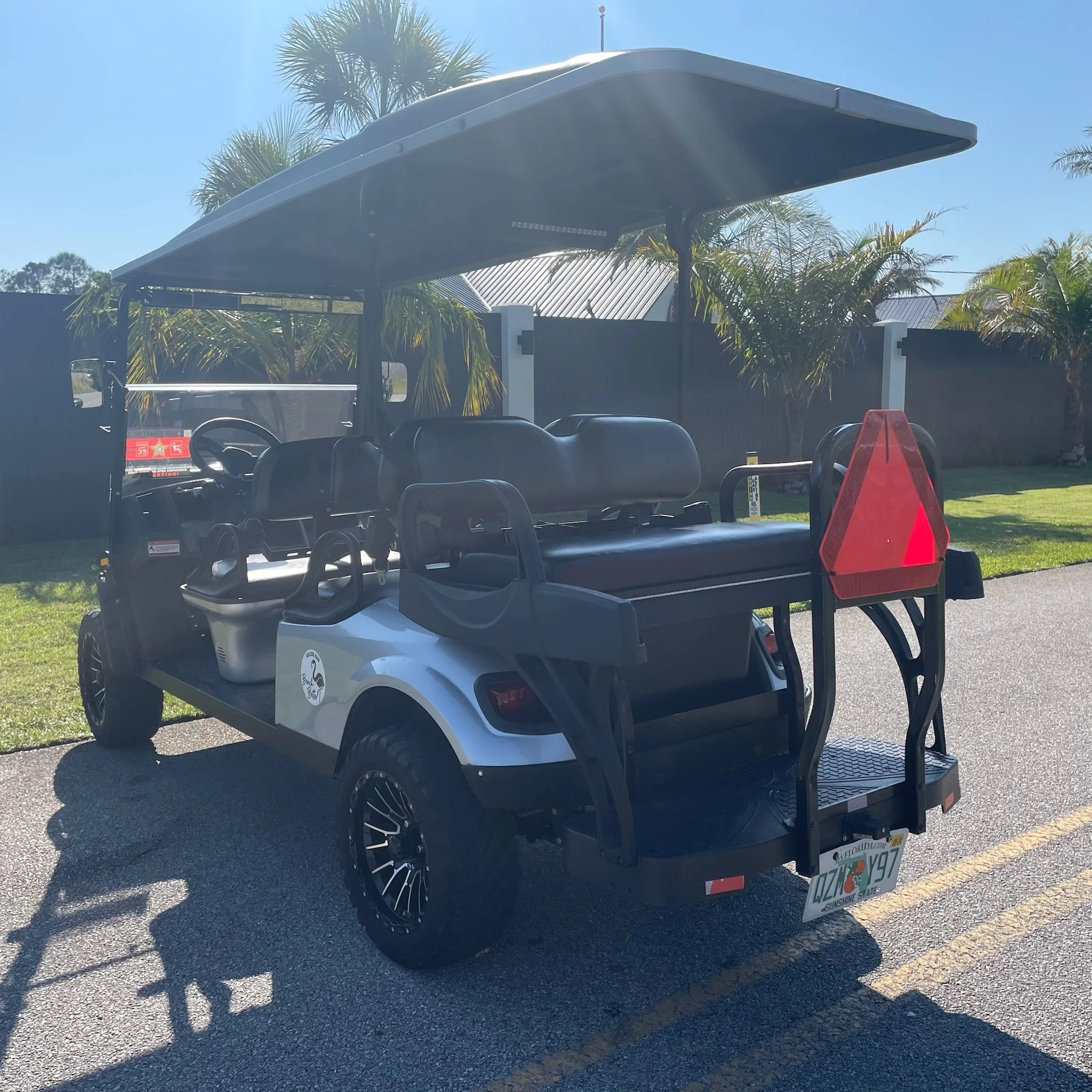 Lifted Gas ASPT Silver 6 Seat Golf Cart & Soundbar - Always Beach Better