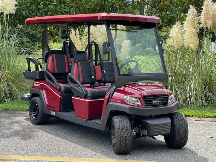 BB10L burgundy electric golf cart